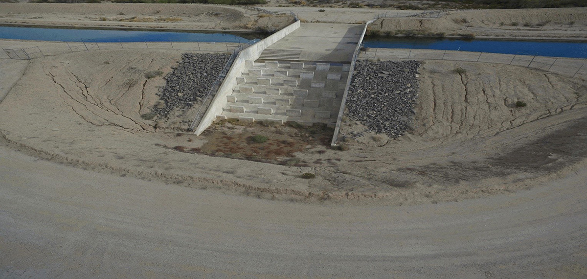 inlet protection on concrete flume