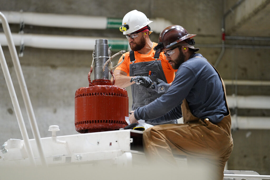 CAP Millwrights work on the exciter at Brady Pumping Plant