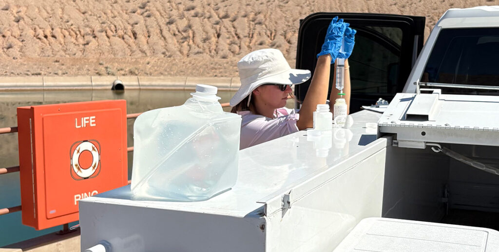 CAP Intern Emma Cornelius conducting water testing