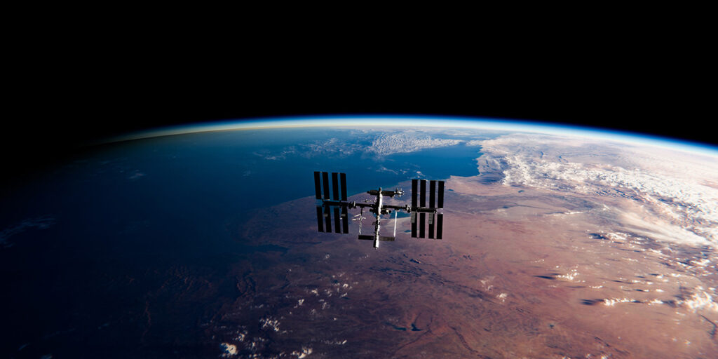 Satellite over earth