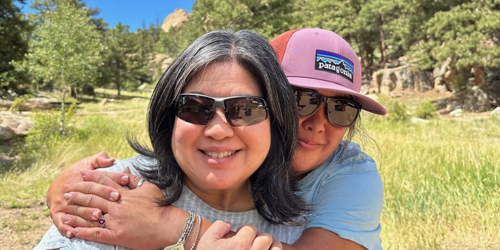Deanna Ikeya and friend on hike