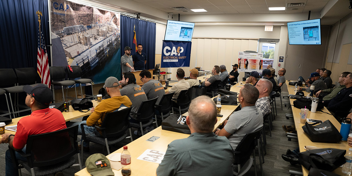 Chris Kloskin leading CAP safety meeting