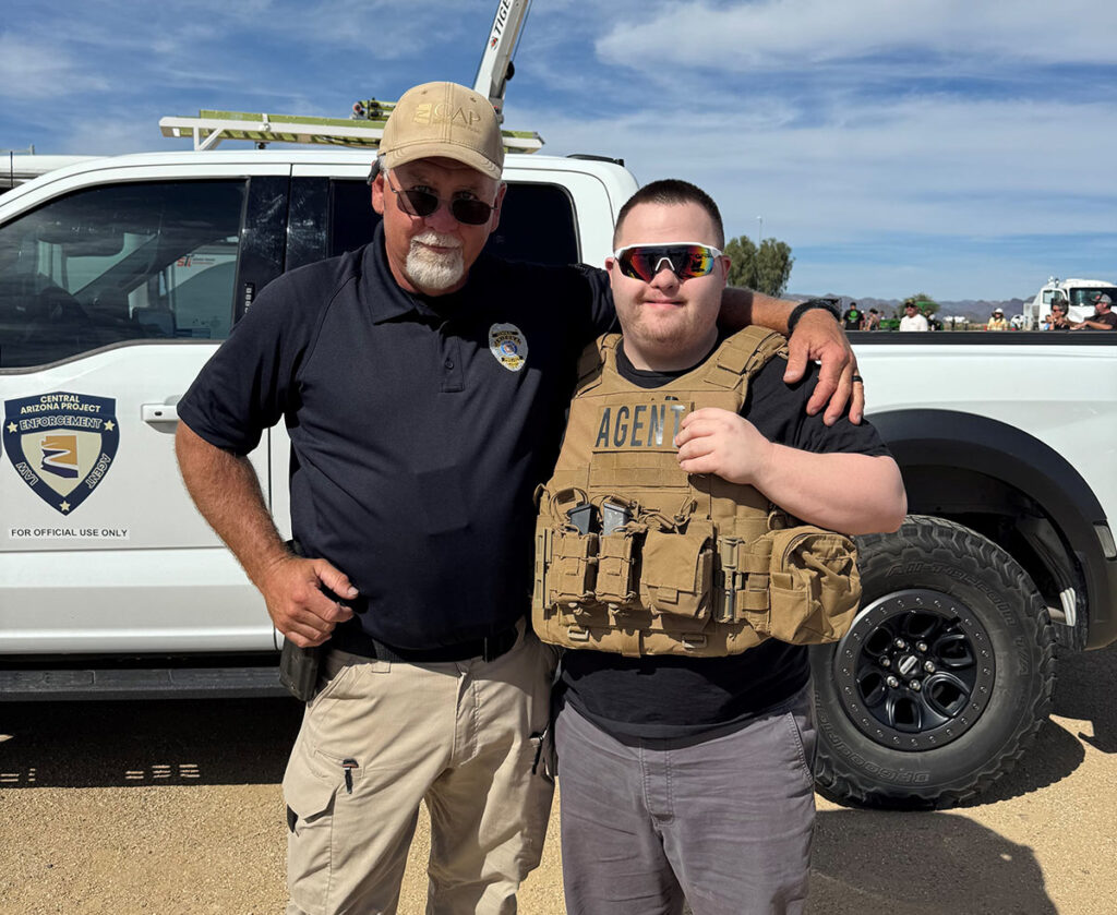 CAP agent and participant at touch-a-truck event