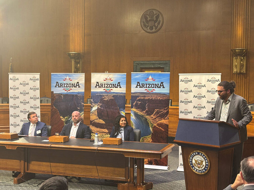CAP’s Water Policy Director Vineetha Kartha speaking at a State Society of Arizona panel