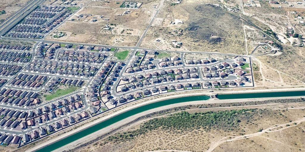 Property tax questions, often affecting housing neighborhoods like the one shown, are typically some of the most popular received by CAP.