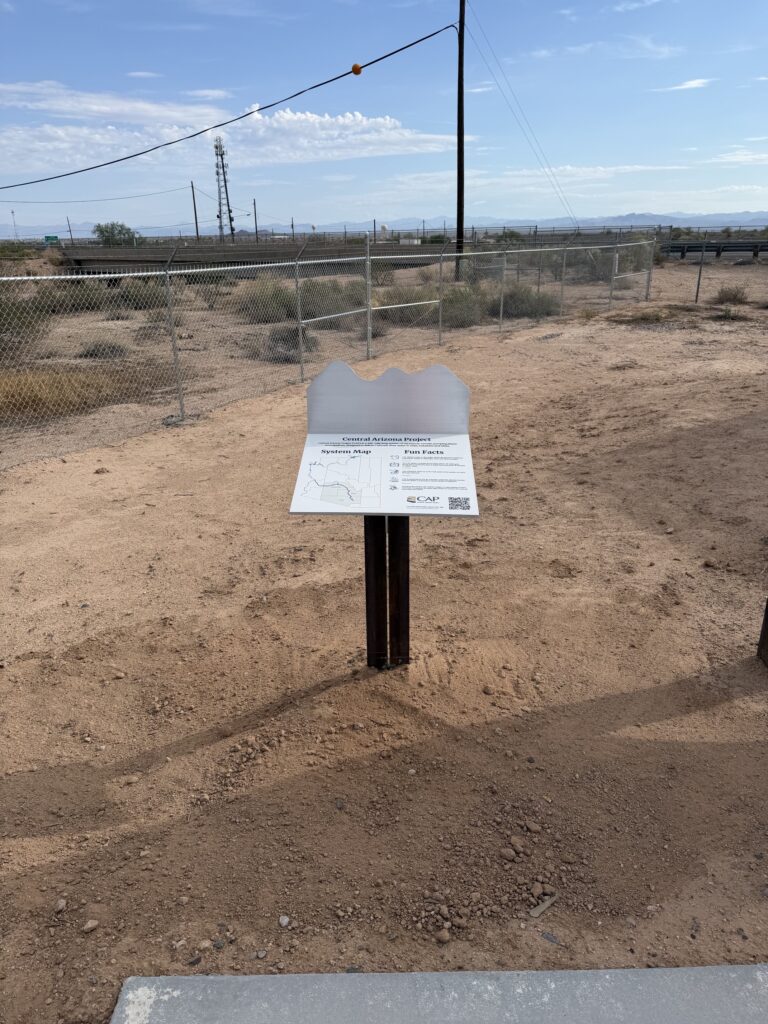 CAP Trail entrance to a segment just south of Florence, Arizona