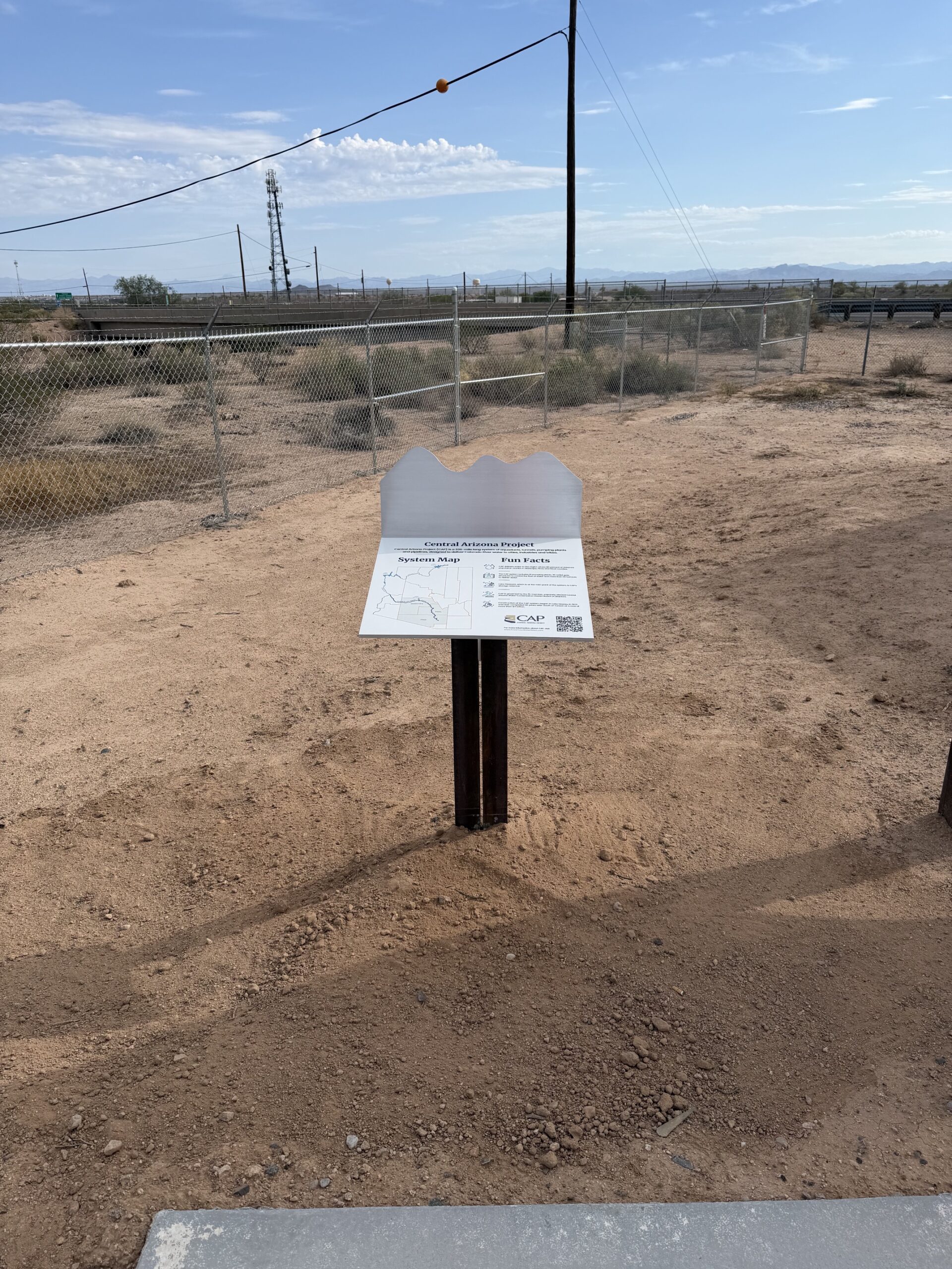 CAP Trail entrance to a segment just south of Florence, Arizona